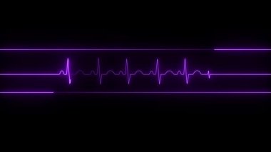 Karanlık bir arkaplanda neon bir kalp.