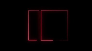 Parlayan neon ışıkları olan neon kırmızı kare.