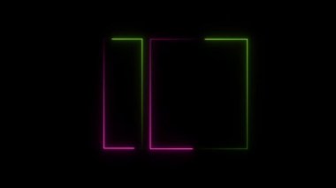 Karanlık bir arkaplanda neon çizgilerinin 3 boyutlu canlandırması