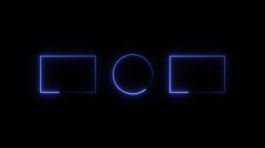 3d soyut mavi neon ışık arkaplanı oluşturuluyor.