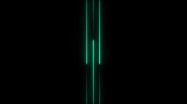 Yeşil neon ışıklar arka planda. 3 boyutlu resimleme