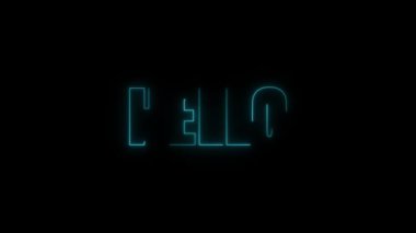 Merhaba koyu arkaplan üzerindeki neon metin