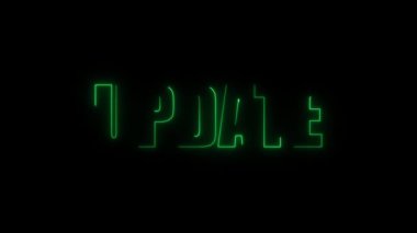 Siyah arkaplanda neon yeşil kelime, 3 boyutlu görüntüleme