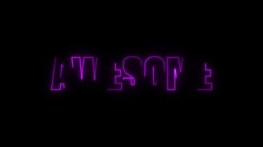 Koyu arkaplanda harika bir neon metin. vektör illüstrasyonu