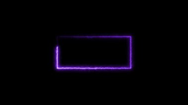 Siyah arkaplanda neon kare çerçeve