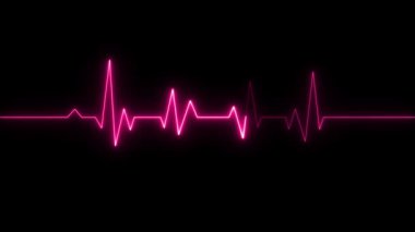 Parlak arkaplanı olan soyut neon kalp.