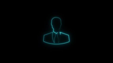 İnsan silueti, kablo hologram tarzında. Güzel 3D görüntüleme