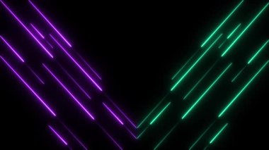 Uzayda neon ışıklar. 3D görüntüleme, 3D resimleme.