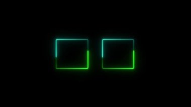 Parlayan neon yeşil ve siyah parlayan dikdörtgen çerçeve ve metin için bir yer. vektör illüstrasyonu.