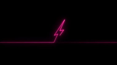 Siyah arkaplanda parlayan neon ışıklı simge.