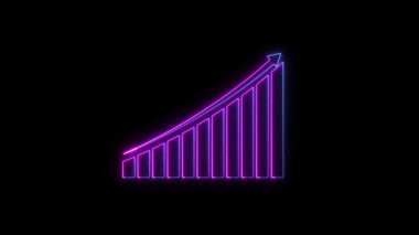 Parlayan ışık çizelgesi ve ok işareti. 3 boyutlu görüntüleme. vektör illüstrasyonu.