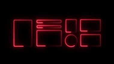 Siyah arkaplanda neon işareti, 3 boyutlu görüntüleme