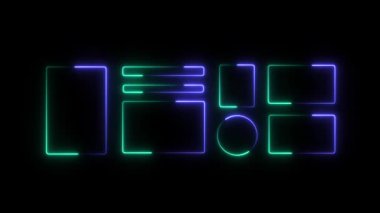 Neon ışıklı yazı tipi. parlayan yazı tipi harfi.