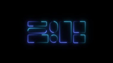 Siyah arkaplanda 3D mavi neon görüntüleme numarası 219