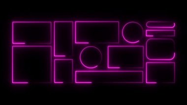 Neon biçiminde bir neon çizgisinin 3 boyutlu illüstrasyonu