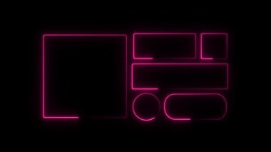 Bir neonun neon çerçevesinin 3 boyutlu yansıması