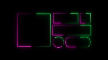 Neon 3D C harfinin karanlık bir odada canlandırılması