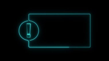 Mavi duvarlı neon çerçeve. Neon ışığı, 3 boyutlu görüntüleme