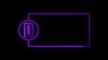 Koyu arkaplanda boş neon çerçeve, 3 boyutlu oluşturma