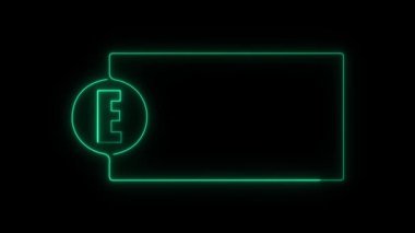 Duvarın arka planında parlayan neon kapı simgesi izole edildi. vektör illüstrasyonu