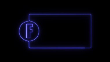 neon çerçeve üzerinde f harfi, vektör illüstrasyonu, 3 boyutlu görüntüleme.