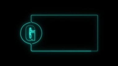 Parlayan neon çizgi açık dizin simgesi mavi arkaplanda izole edildi. Renkli taslak konsepti. vektör