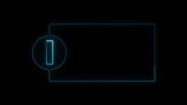 mavi çerçeveli parlayan neon pankart.