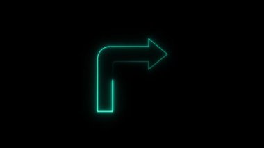 yeşil neon ok işareti.