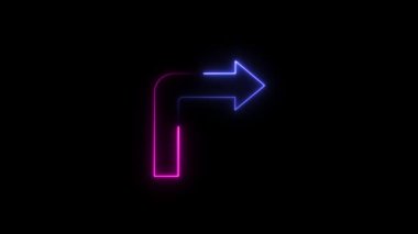 Mavi okun 3d neon sembolü