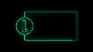 Yeşil çerçeveli arka planda neon ışığı. 3d oluşturma