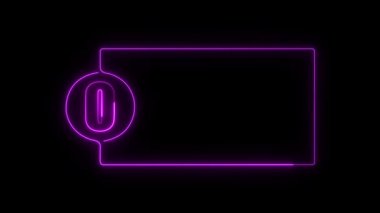 Neon çerçeve, neon tabela. 3d oluşturma