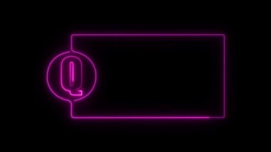 Çerçevenin hologramının 3 boyutlu neon sembolü. 3d oluşturma.