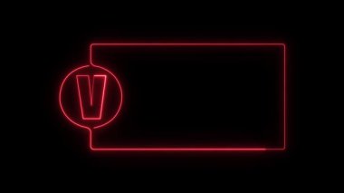 Siyah arkaplanda neon oklu kırmızı neon çizgilerin 3 boyutlu görüntülenmesi