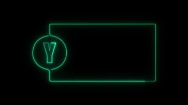 Yeşil panolu neon tabela. vektör neon çizimi.