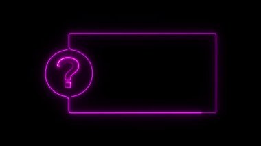 Karanlık arka planda neon soru işareti. vektör illüstrasyonu