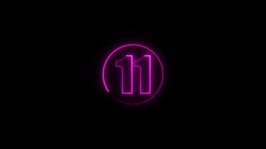 4 numaranın neon ışıklarının 3 boyutlu çizimi