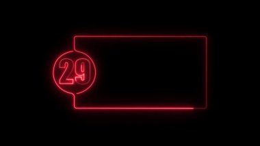 3 boyutlu kırmızı neon görüntüleme numarası 20