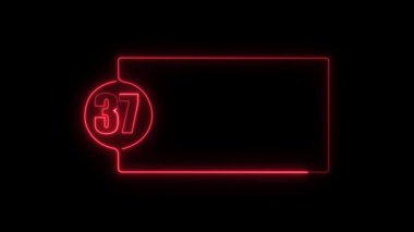 Kırmızı duvarda siyah arkaplanlı 3 boyutlu neon işlemeli 5 numaralı numara