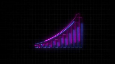 Arka planda neon grafik, soyut arkaplan. İş geçmişi. vektör illüstrasyonu