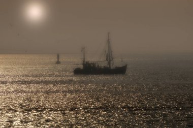 Kuzey Frizya, Almanya 'da Buesum yakınlarında karides teknesi