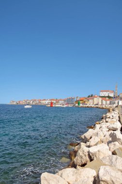 Slovenya 'nın Adriyatik Denizi kıyısındaki Piran tatil beldesi
