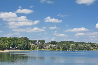Obergischer Kreis, Bergisches Land, Huckeswagen, Kuzey Rine-Westphalia, Almanya 'daki Bevertalsperre Rezervuarı