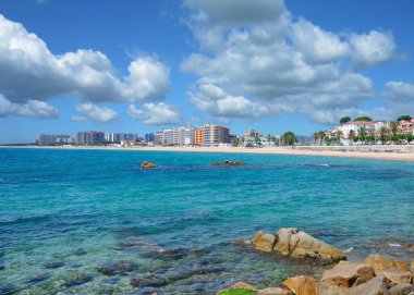 Akdeniz kıyısındaki Blanes Resort 'u, Costa Brava, Katalonya, İspanya