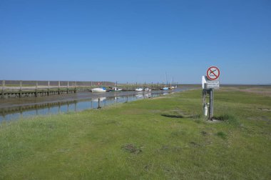 Tetenbuellspieker hamamında, Eiderstedt Yarımadası, Kuzey Denizi, Kuzey Frizya, Holstein, Almanya
