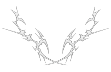 Krom neo kabile dövmesi. Succubus rahim mührü ve sıvı gümüş Y2K tarzında silikizm elementleri.