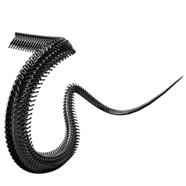 Krom 3 boyutlu element. Soyut metal sırtı, siber silizm tarzında demir kemikler, perspektif nesneleri. Şeffaf arkaplan