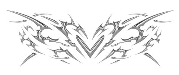 Succubus rahim dövmesi. Şeytan kalp mührü, 3 boyutlu krom metal kabile tarzı dövmeler.