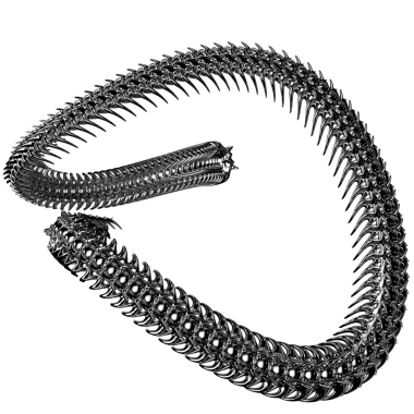 Krom 3 boyutlu element. Soyut metal sırtı, siber silizm tarzında demir kemikler, perspektif nesneleri. Şeffaf arkaplan