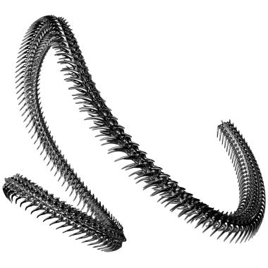 Krom 3 boyutlu element. Soyut metal sırtı, siber silizm tarzında demir kemikler, perspektif nesneleri. Şeffaf arkaplan