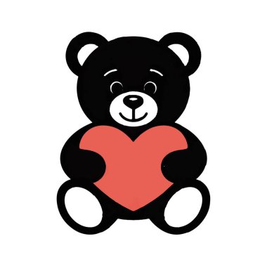 kırmızı bir kalp elinde oyuncak ayı